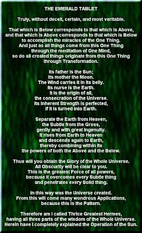 the emerald tablets translation.